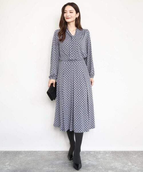 Maison de CINQ / メゾン ドゥ サンク ロング・マキシ丈スカート | 【小さいサイズ】スクエア幾何柄フレアースカート/洗濯機で洗える | 詳細9