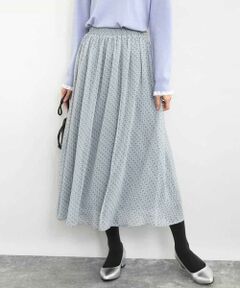 Maison de CINQ / メゾン ドゥ サンク ロング・マキシ丈スカート | 【小さいサイズ】チェック柄シフォンスカート/洗濯機で洗える