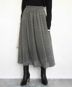 Maison de CINQ / メゾン ドゥ サンク ロング・マキシ丈スカート | 【小さいサイズ】チェック柄シフォンスカート/洗濯機で洗える