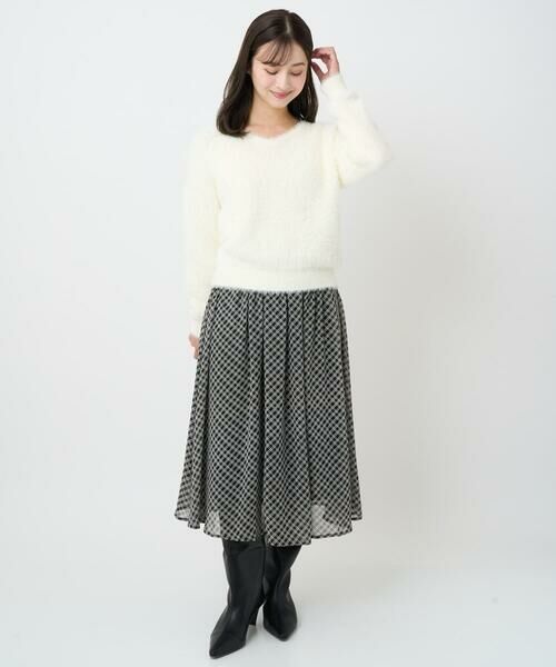 Maison de CINQ / メゾン ドゥ サンク ロング・マキシ丈スカート | 【小さいサイズ】チェック柄シフォンスカート/洗濯機で洗える | 詳細14