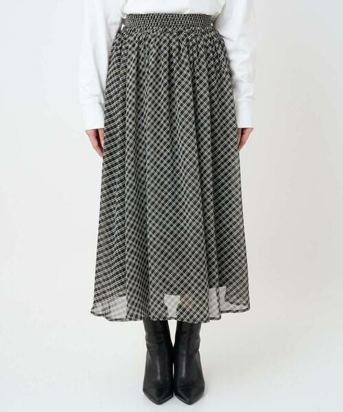 Maison de CINQ / メゾン ドゥ サンク ロング・マキシ丈スカート | 【小さいサイズ】チェック柄シフォンスカート/洗濯機で洗える | 詳細20
