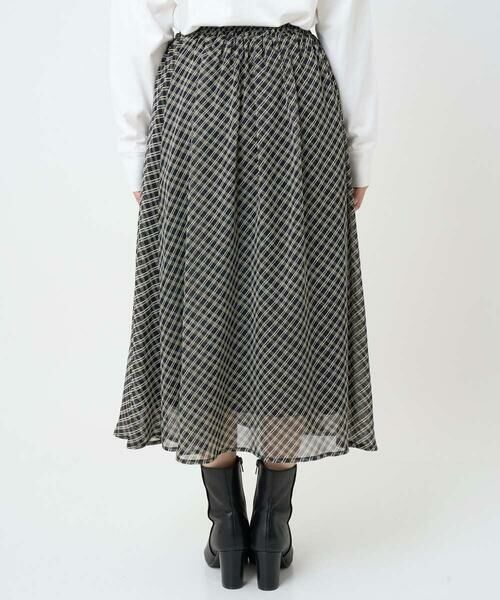 Maison de CINQ / メゾン ドゥ サンク ロング・マキシ丈スカート | 【小さいサイズ】チェック柄シフォンスカート/洗濯機で洗える | 詳細22