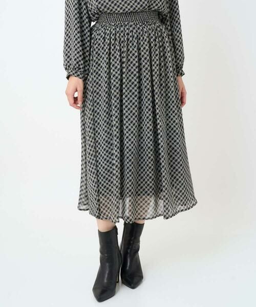 Maison de CINQ / メゾン ドゥ サンク ロング・マキシ丈スカート | 【小さいサイズ】チェック柄シフォンスカート/洗濯機で洗える | 詳細25