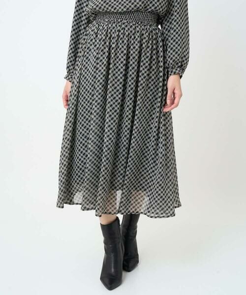 Maison de CINQ / メゾン ドゥ サンク ロング・マキシ丈スカート | 【小さいサイズ】チェック柄シフォンスカート/洗濯機で洗える | 詳細26
