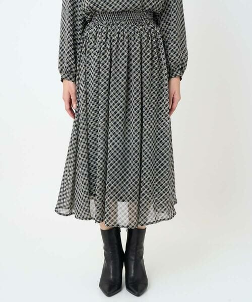 Maison de CINQ / メゾン ドゥ サンク ロング・マキシ丈スカート | 【小さいサイズ】チェック柄シフォンスカート/洗濯機で洗える | 詳細27