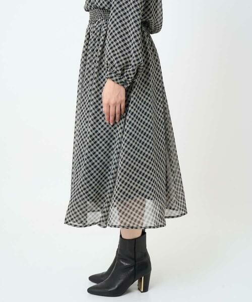 Maison de CINQ / メゾン ドゥ サンク ロング・マキシ丈スカート | 【小さいサイズ】チェック柄シフォンスカート/洗濯機で洗える | 詳細28