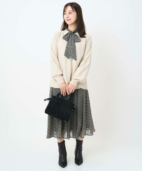 Maison de CINQ / メゾン ドゥ サンク ロング・マキシ丈スカート | 【小さいサイズ】チェック柄シフォンスカート/洗濯機で洗える | 詳細7