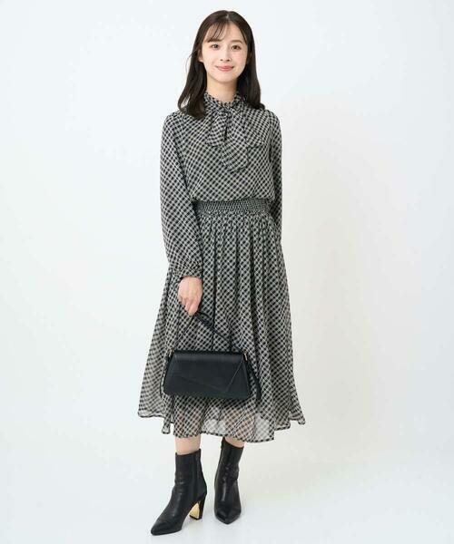 Maison de CINQ / メゾン ドゥ サンク ロング・マキシ丈スカート | 【小さいサイズ】チェック柄シフォンスカート/洗濯機で洗える | 詳細9