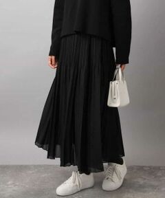 Maison de CINQ / メゾン ドゥ サンク ロング・マキシ丈スカート | 【小さいサイズ】ブライトシアープリーツスカート/洗える