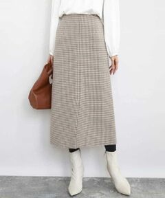 Maison de CINQ / メゾン ドゥ サンク ロング・マキシ丈スカート | 【小さいサイズ】ガンクラブチェック柄ナロースカート/洗える