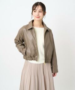 Maison de CINQ / メゾン ドゥ サンク その他アウター | 【小さいサイズ】ステンカラーフェイクレザーブルゾン/洗える