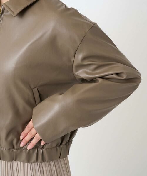 Maison de CINQ / メゾン ドゥ サンク その他アウター | 【小さいサイズ】ステンカラーフェイクレザーブルゾン/洗える | 詳細12