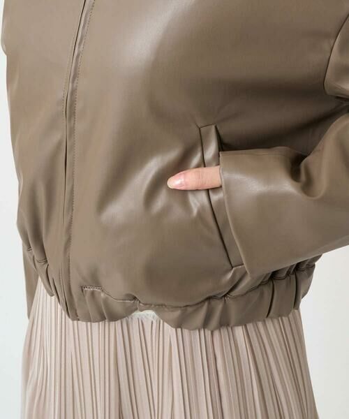 Maison de CINQ / メゾン ドゥ サンク その他アウター | 【小さいサイズ】ステンカラーフェイクレザーブルゾン/洗える | 詳細13