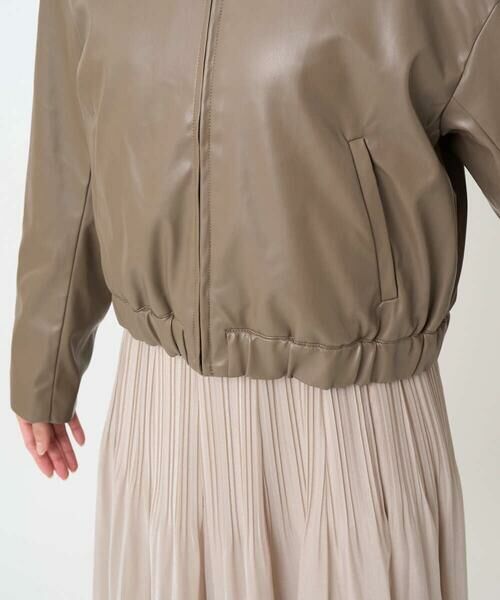 Maison de CINQ / メゾン ドゥ サンク その他アウター | 【小さいサイズ】ステンカラーフェイクレザーブルゾン/洗える | 詳細14