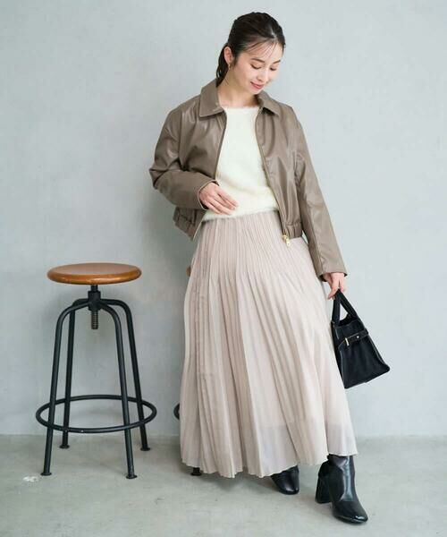 Maison de CINQ / メゾン ドゥ サンク その他アウター | 【小さいサイズ】ステンカラーフェイクレザーブルゾン/洗える | 詳細17