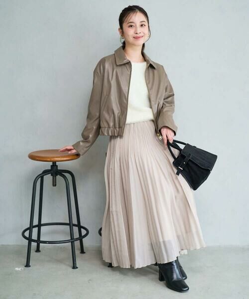 Maison de CINQ / メゾン ドゥ サンク その他アウター | 【小さいサイズ】ステンカラーフェイクレザーブルゾン/洗える | 詳細18