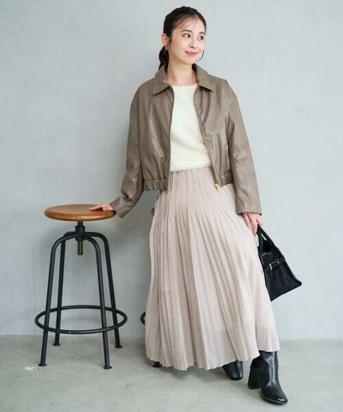 Maison de CINQ / メゾン ドゥ サンク その他アウター | 【小さいサイズ】ステンカラーフェイクレザーブルゾン/洗える | 詳細19