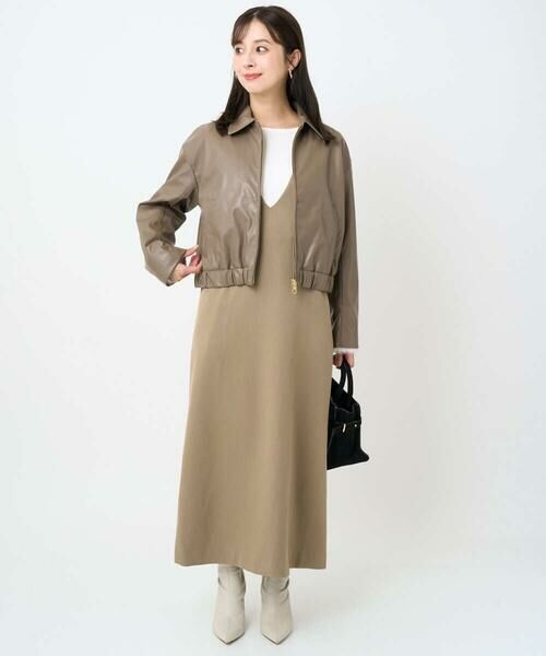 Maison de CINQ / メゾン ドゥ サンク その他アウター | 【小さいサイズ】ステンカラーフェイクレザーブルゾン/洗える | 詳細21