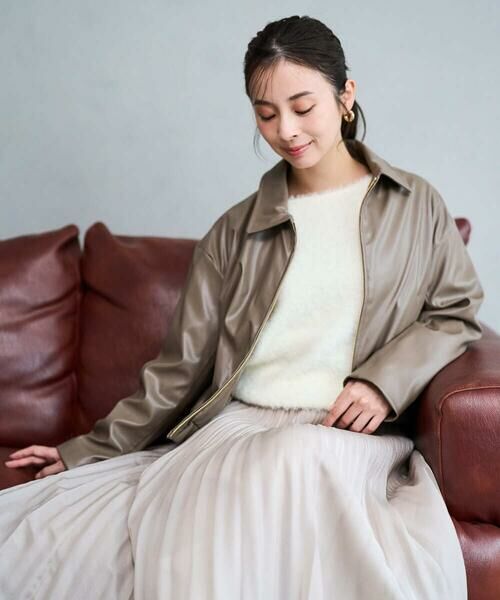 Maison de CINQ / メゾン ドゥ サンク その他アウター | 【小さいサイズ】ステンカラーフェイクレザーブルゾン/洗える | 詳細3