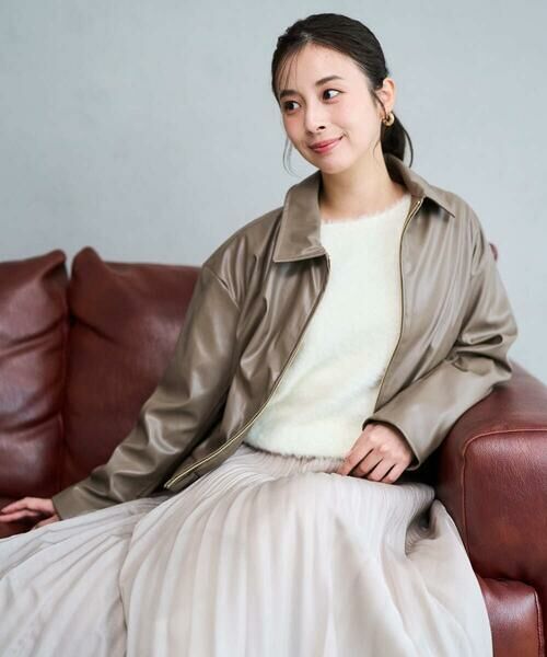 Maison de CINQ / メゾン ドゥ サンク その他アウター | 【小さいサイズ】ステンカラーフェイクレザーブルゾン/洗える | 詳細4