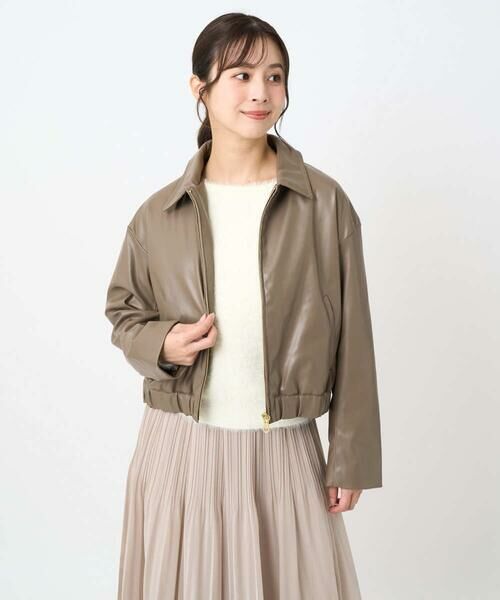 Maison de CINQ / メゾン ドゥ サンク その他アウター | 【小さいサイズ】ステンカラーフェイクレザーブルゾン/洗える | 詳細6