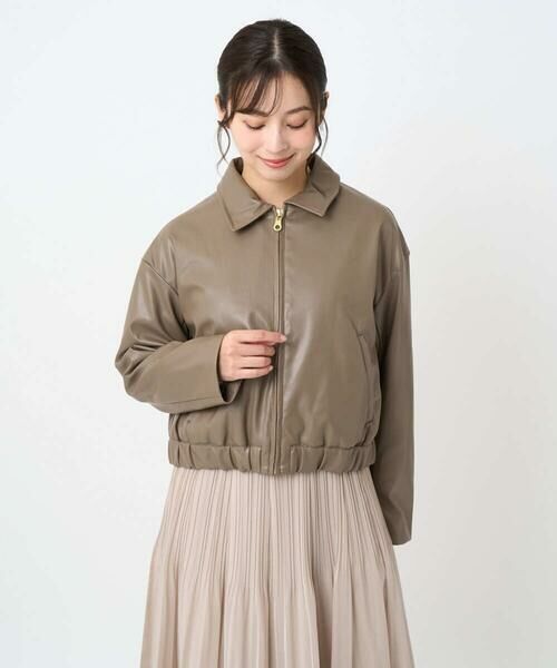 Maison de CINQ / メゾン ドゥ サンク その他アウター | 【小さいサイズ】ステンカラーフェイクレザーブルゾン/洗える | 詳細7