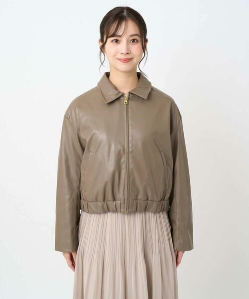 Maison de CINQ / メゾン ドゥ サンク その他アウター | 【小さいサイズ】ステンカラーフェイクレザーブルゾン/洗える | 詳細8