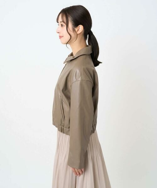 Maison de CINQ / メゾン ドゥ サンク その他アウター | 【小さいサイズ】ステンカラーフェイクレザーブルゾン/洗える | 詳細9