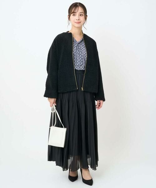 Maison de CINQ / メゾン ドゥ サンク その他アウター | 【小さいサイズ】ノーカラーボアブルゾン/洗える | 詳細15