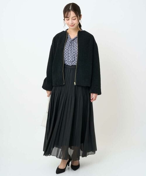 Maison de CINQ / メゾン ドゥ サンク その他アウター | 【小さいサイズ】ノーカラーボアブルゾン/洗える | 詳細16