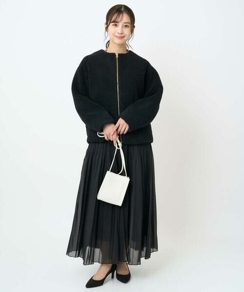 Maison de CINQ / メゾン ドゥ サンク その他アウター | 【小さいサイズ】ノーカラーボアブルゾン/洗える | 詳細19