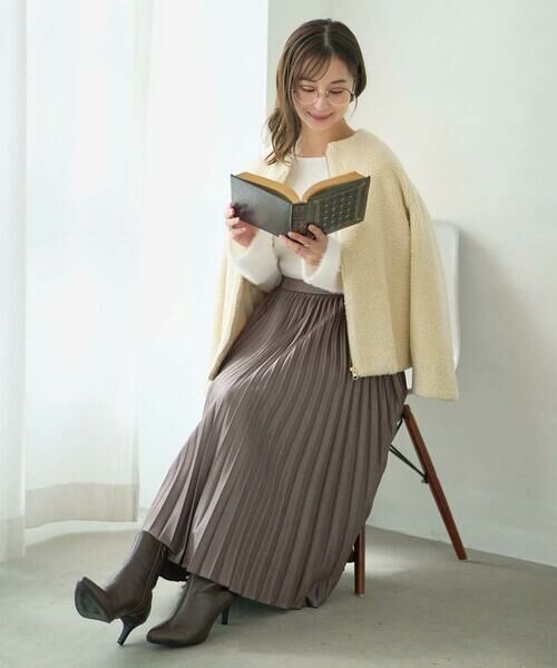 Maison de CINQ / メゾン ドゥ サンク その他アウター | 【小さいサイズ】ノーカラーボアブルゾン/洗える | 詳細20