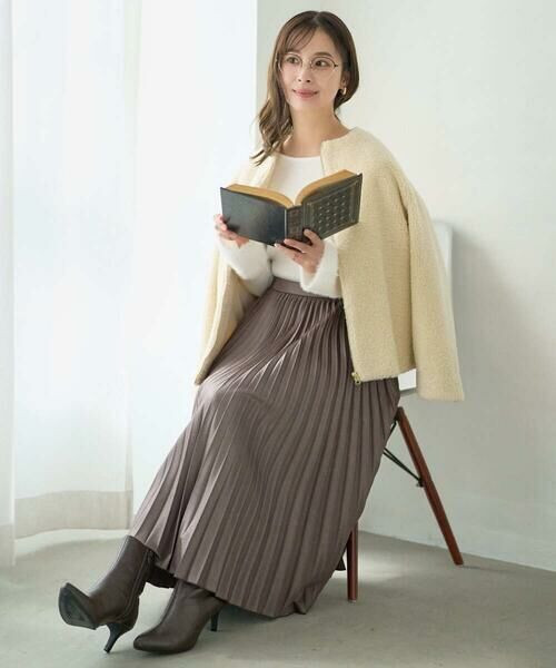 Maison de CINQ / メゾン ドゥ サンク その他アウター | 【小さいサイズ】ノーカラーボアブルゾン/洗える | 詳細21