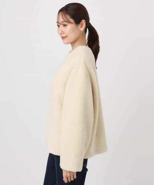 Maison de CINQ / メゾン ドゥ サンク その他アウター | 【小さいサイズ】ノーカラーボアブルゾン/洗える | 詳細5