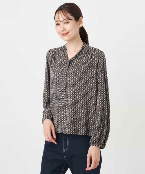 Maison de CINQ / メゾン ドゥ サンク カットソー | 【小さいサイズ】スクエア幾何柄ボウタイカットソー/洗濯機で洗える | 詳細20