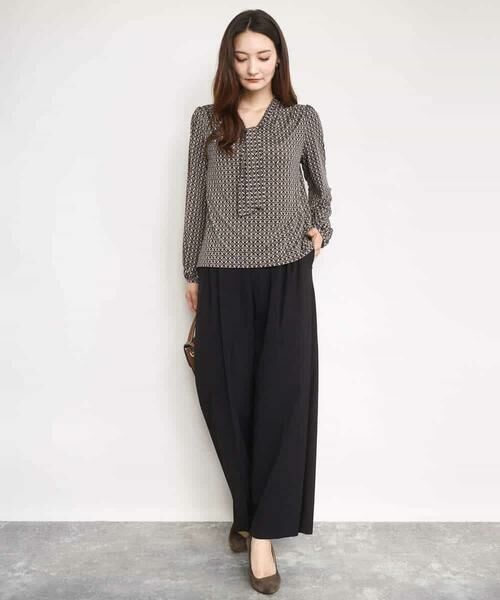 Maison de CINQ / メゾン ドゥ サンク カットソー | 【小さいサイズ】スクエア幾何柄ボウタイカットソー/洗濯機で洗える | 詳細4