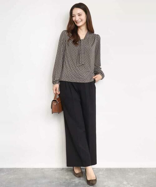 Maison de CINQ / メゾン ドゥ サンク カットソー | 【小さいサイズ】スクエア幾何柄ボウタイカットソー/洗濯機で洗える | 詳細5