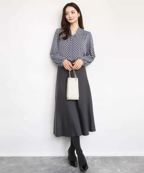 Maison de CINQ / メゾン ドゥ サンク カットソー | 【小さいサイズ】スクエア幾何柄ボウタイカットソー/洗濯機で洗える | 詳細7