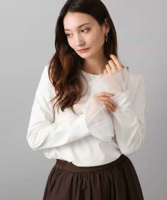 Maison de CINQ / メゾン ドゥ サンク カットソー | 【小さいサイズ】袖口チュールデザイン インナーカットソー/洗濯機で洗える