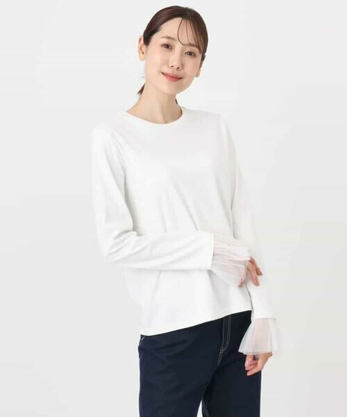 Maison de CINQ / メゾン ドゥ サンク カットソー | 【小さいサイズ】袖口チュールデザイン インナーカットソー/洗濯機で洗える | 詳細10