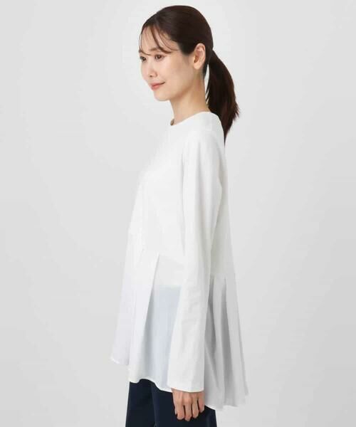 Maison de CINQ / メゾン ドゥ サンク カットソー | 【小さいサイズ】タックプリーツデザイン ペプラムインナーカットソー/洗濯機で洗える | 詳細8