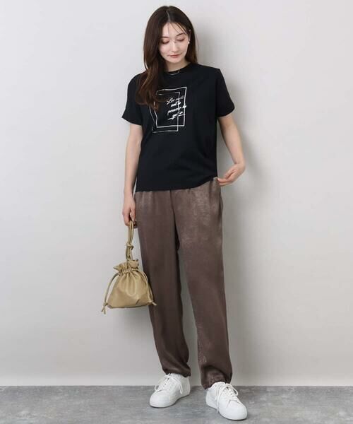 Maison de CINQ / メゾン ドゥ サンク カットソー | 【小さいサイズ】フレームロゴデザインTシャツ/UVカット/接触冷感/洗濯機で洗える | 詳細10