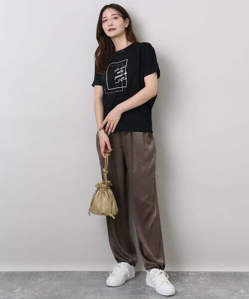 Maison de CINQ / メゾン ドゥ サンク カットソー | 【小さいサイズ】フレームロゴデザインTシャツ/UVカット/接触冷感/洗濯機で洗える | 詳細11