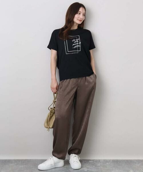 Maison de CINQ / メゾン ドゥ サンク カットソー | 【小さいサイズ】フレームロゴデザインTシャツ/UVカット/接触冷感/洗濯機で洗える | 詳細9