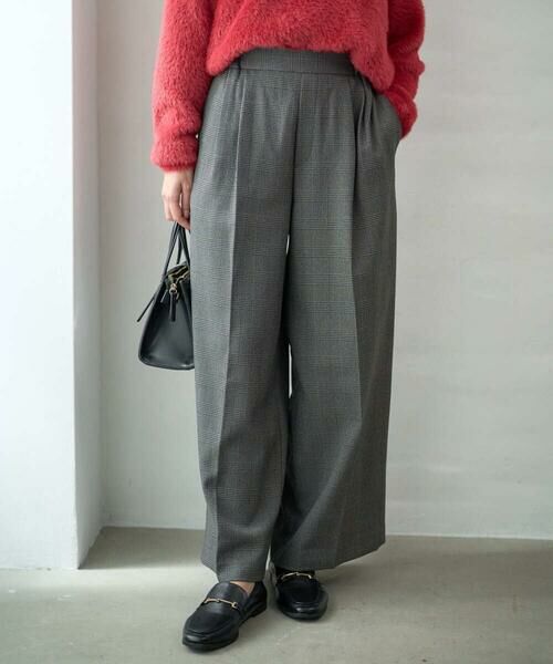 Maison de CINQ / メゾン ドゥ サンク その他パンツ | 【小さいサイズ】ストレートワイドシルエットパンツ(無地・チェック)/洗える | 詳細7