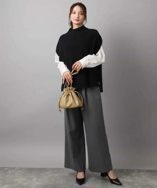 Maison de CINQ / メゾン ドゥ サンク チノ・ワークパンツ | 【小さいサイズ】裏起毛ワイドストレートプルオンパンツ/洗える | 詳細4