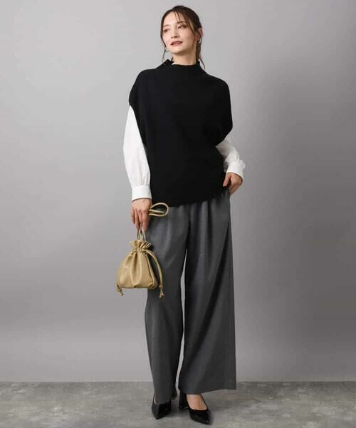 Maison de CINQ / メゾン ドゥ サンク チノ・ワークパンツ | 【小さいサイズ】裏起毛ワイドストレートプルオンパンツ/洗える | 詳細5