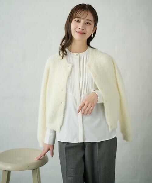 Maison de CINQ / メゾン ドゥ サンク カーディガン・ボレロ | 【小さいサイズ】フェザーニットカーディガン/洗える | 詳細4