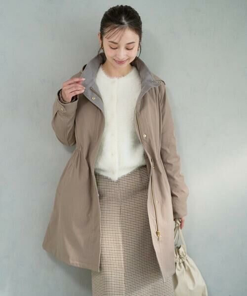 Maison de CINQ / メゾン ドゥ サンク ダウンジャケット・ベスト | 【小さいサイズ】ダウンライナー付きマルチwayモッズコート/撥水加工（モカ）