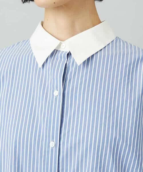 Maison de CINQ / メゾン ドゥ サンク シャツ・ブラウス | [小さいサイズ][2WAY]クレリックオーバーサイズストライプシャツ | 詳細12